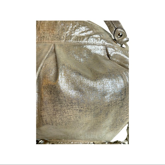 SOLD Coach Metallic Silver Distressed Purse - Picture 5 of 6